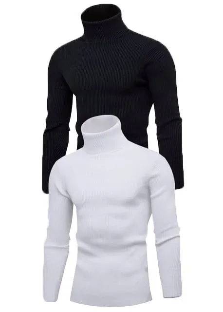 Erkek 2 Adet Kaşkorse Boğazlı Full Likralı Fitilli Slimfit Body